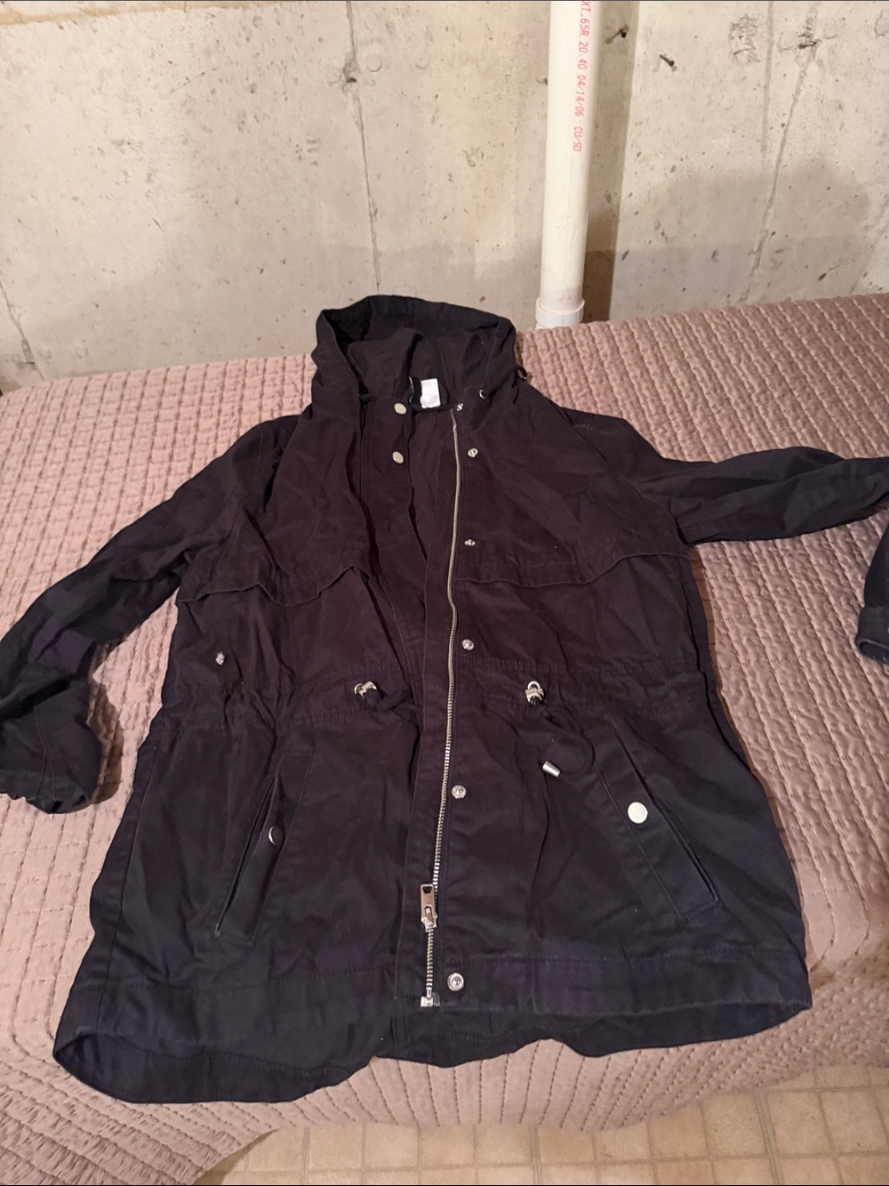 Women's Black Hooded Anorak Jacket